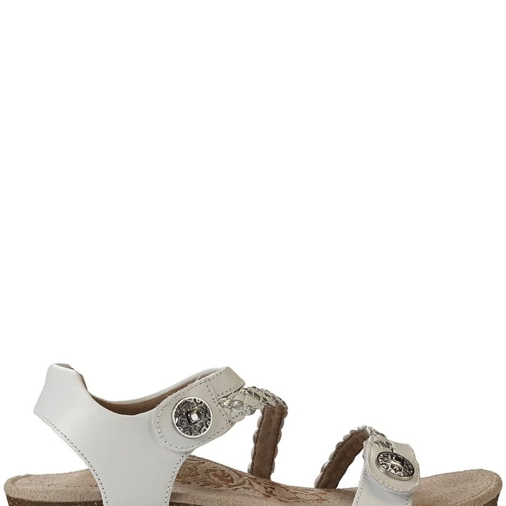 ARTREX Jillian Braided Wedge Sandals White Silver Cork Wedge  Size 11 - Picture 2 of 12